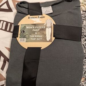 Men's Thermal Top & Fleece Pant Set - Gray